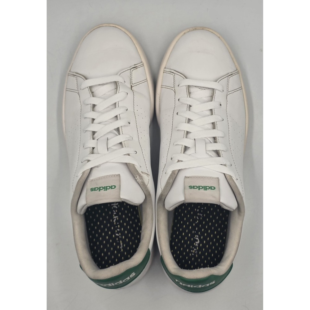adidas Advantage White Green Sneakers Men's Size 10 Lace Up Casual Shoes - Picture 9 of 12
